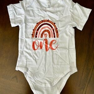 Modern White and Orange Cotton Bodysuit